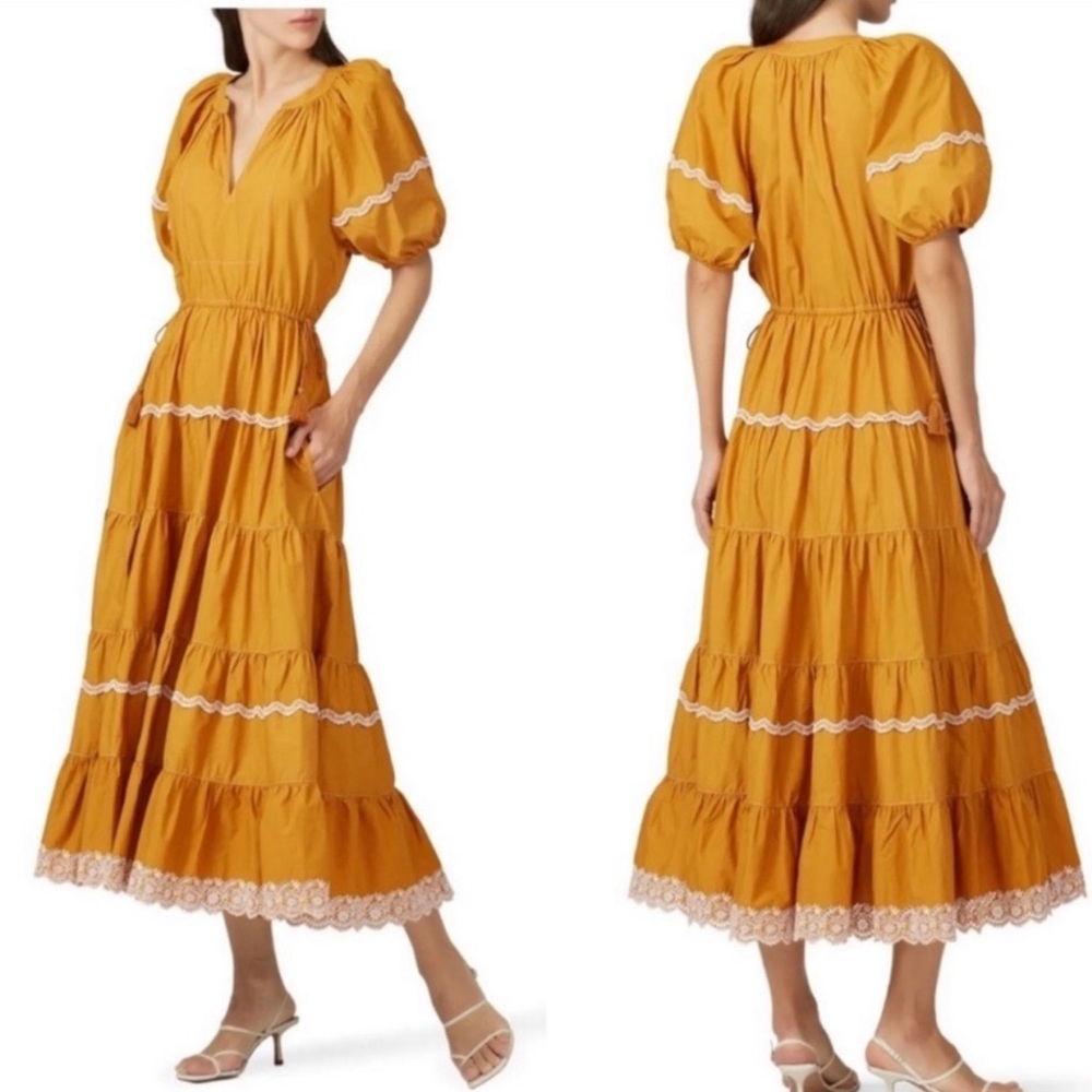 Ulla Johnson Claribel Midi Dress Yellow